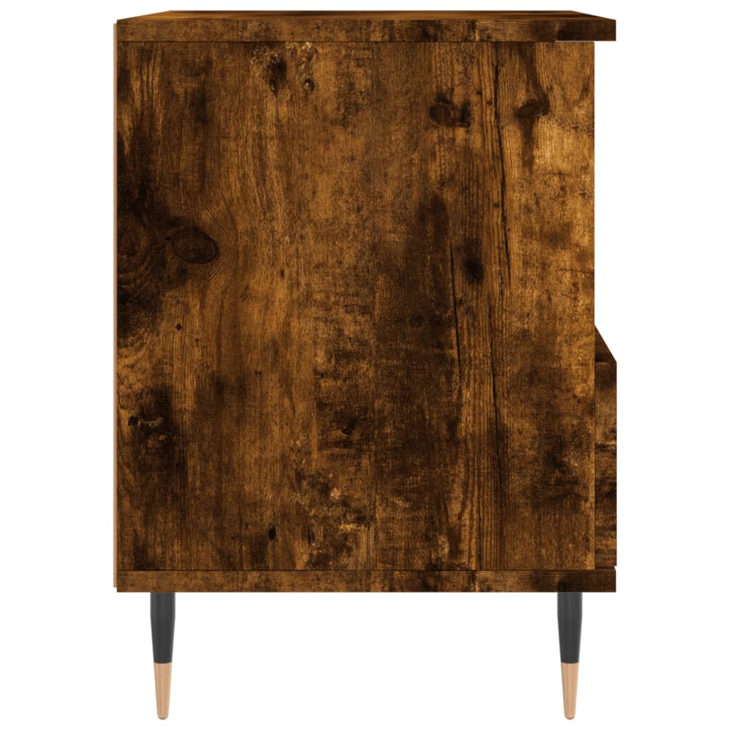 Nachtkastjes 2 st 40x35x50 cm bewerkt hout gerookt eikenkleurig is nu te koop bij PeponiXL, paradijselijk wonen!