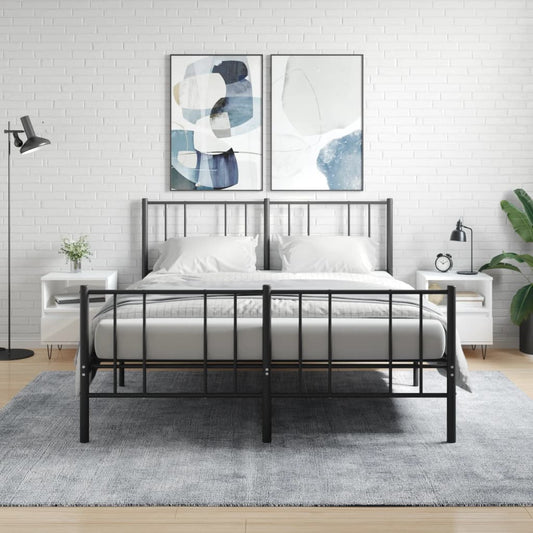 Nachtkastjes 2 st 40x35x50 cm bewerkt hout hoogglans wit is nu te koop bij PeponiXL, paradijselijk wonen!