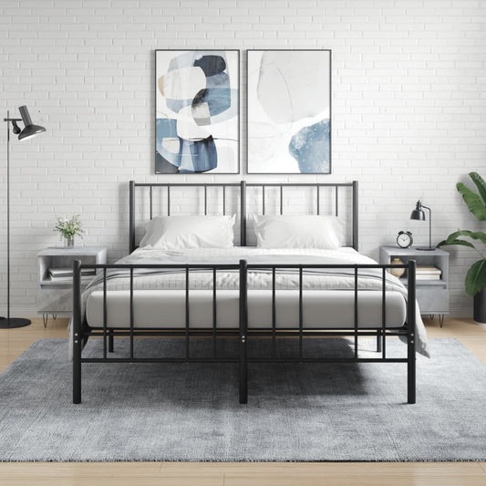 Nachtkastjes 2 st 40x35x50 cm bewerkt hout betongrijs is nu te koop bij PeponiXL, paradijselijk wonen!
