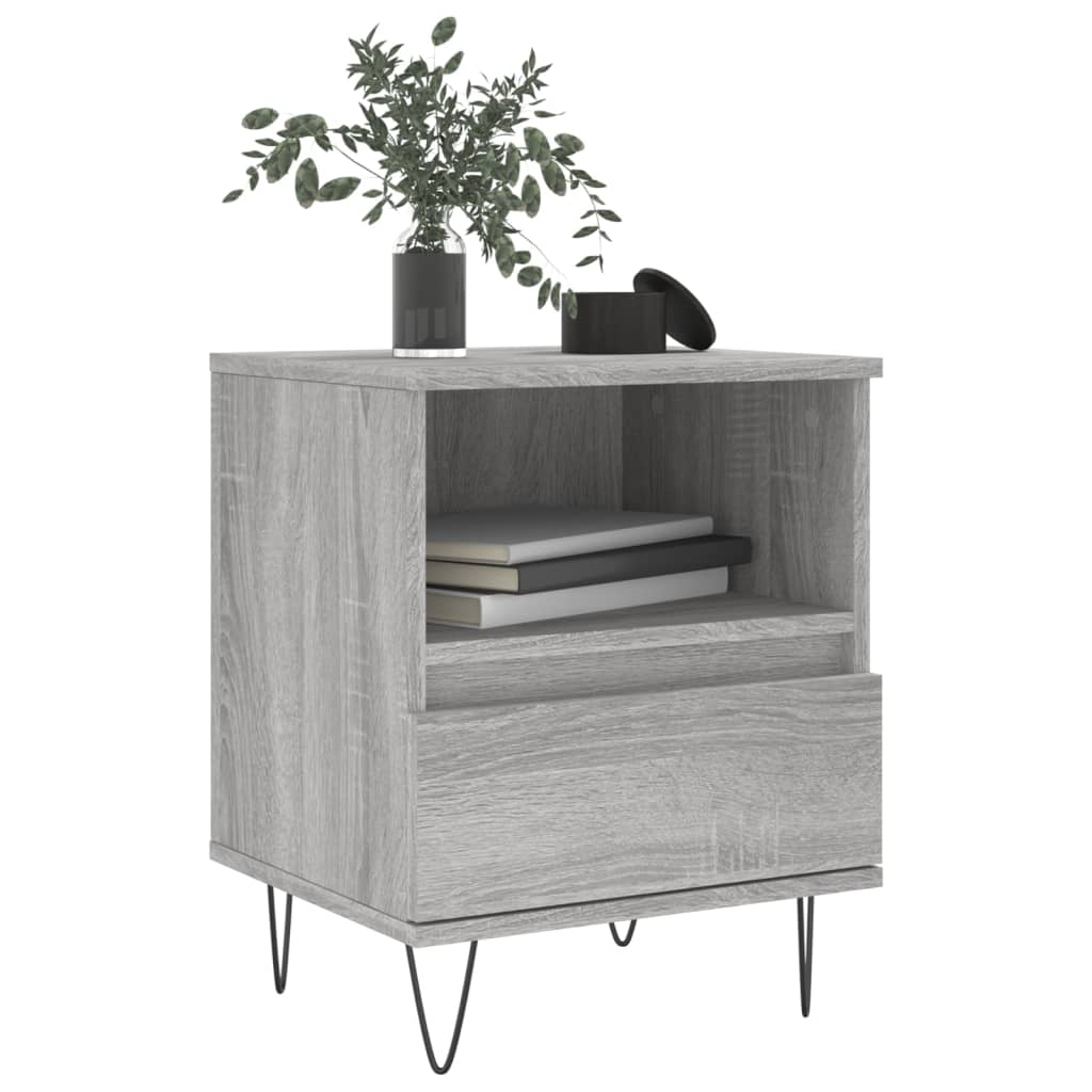 Nachtkastje 40x35x50 cm bewerkt hout grijs sonoma eikenkleurig is nu te koop bij PeponiXL, paradijselijk wonen!