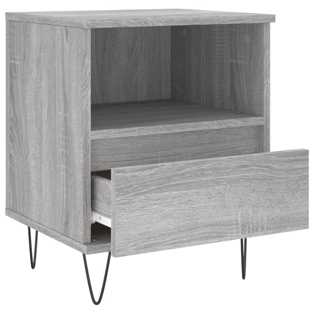 Nachtkastje 40x35x50 cm bewerkt hout grijs sonoma eikenkleurig is nu te koop bij PeponiXL, paradijselijk wonen!