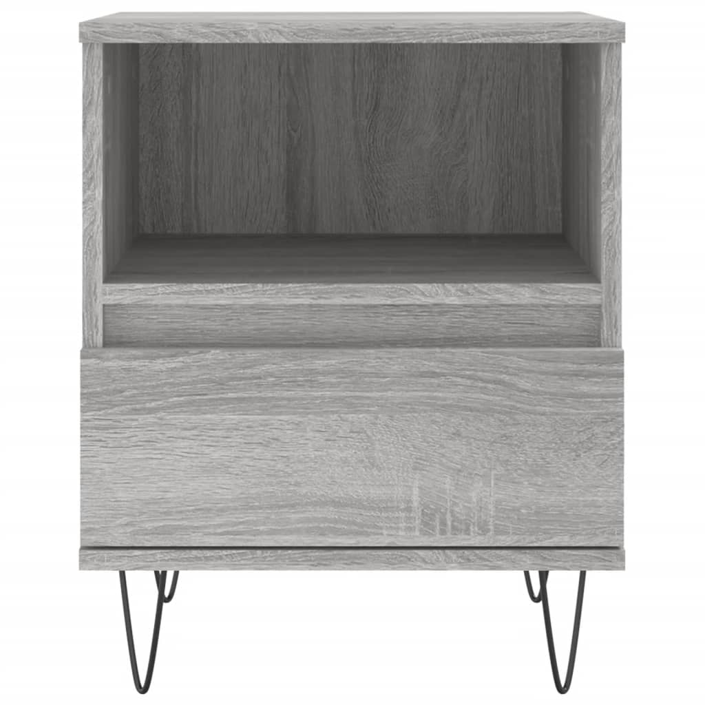 Nachtkastje 40x35x50 cm bewerkt hout grijs sonoma eikenkleurig is nu te koop bij PeponiXL, paradijselijk wonen!