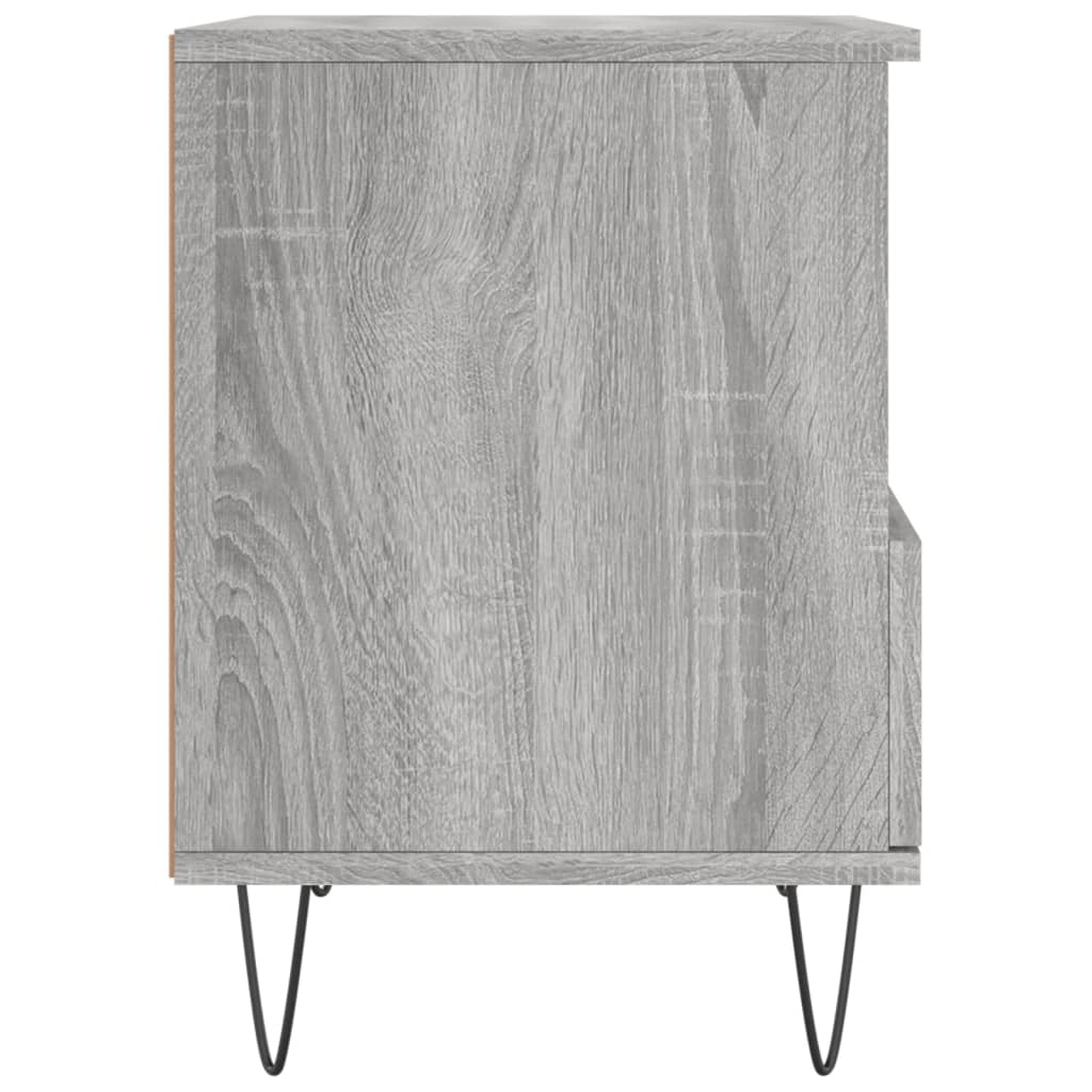 Nachtkastje 40x35x50 cm bewerkt hout grijs sonoma eikenkleurig is nu te koop bij PeponiXL, paradijselijk wonen!