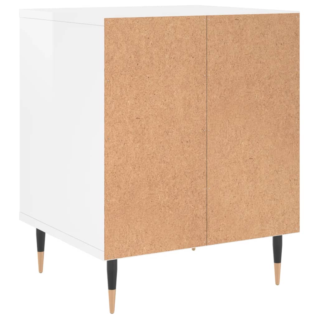 Nachtkastje 40x35x50 cm bewerkt hout hoogglans wit is nu te koop bij PeponiXL, paradijselijk wonen!