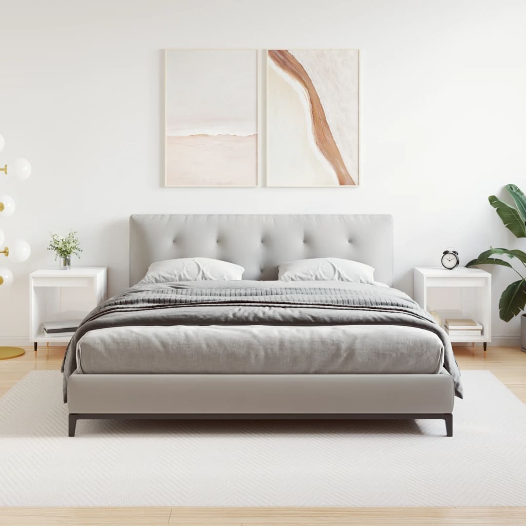 Nachtkastjes 2 st 40x35x50 cm bewerkt hout hoogglans wit is nu te koop bij PeponiXL, paradijselijk wonen!