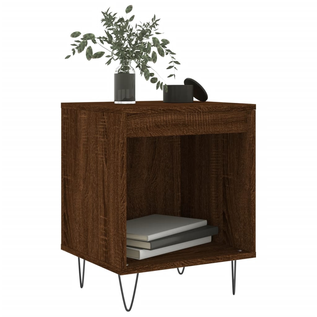 Nachtkastjes 2 st 40x35x50 cm bewerkt hout bruin eikenkleur is nu te koop bij PeponiXL, paradijselijk wonen!
