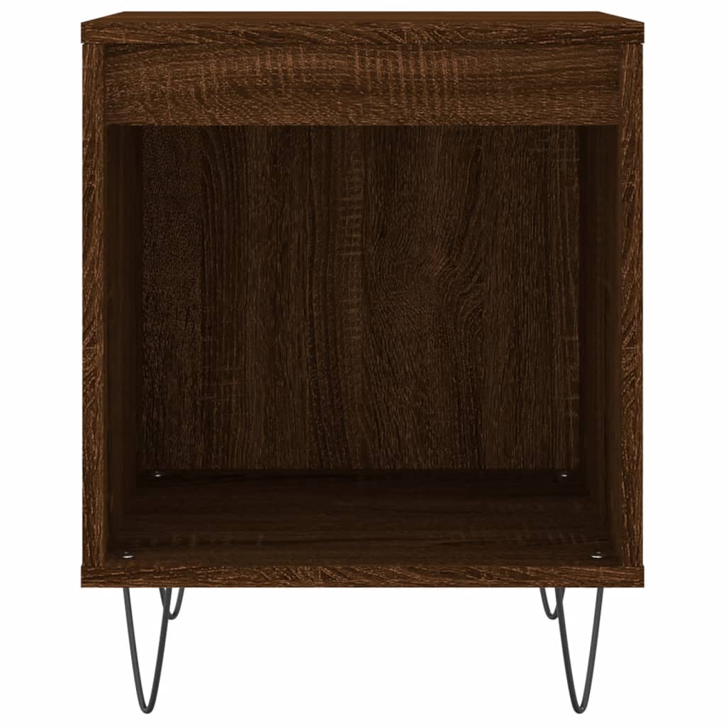 Nachtkastjes 2 st 40x35x50 cm bewerkt hout bruin eikenkleur is nu te koop bij PeponiXL, paradijselijk wonen!