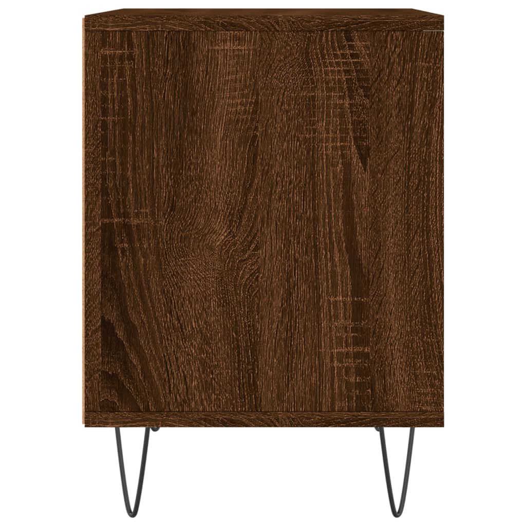 Nachtkastjes 2 st 40x35x50 cm bewerkt hout bruin eikenkleur is nu te koop bij PeponiXL, paradijselijk wonen!
