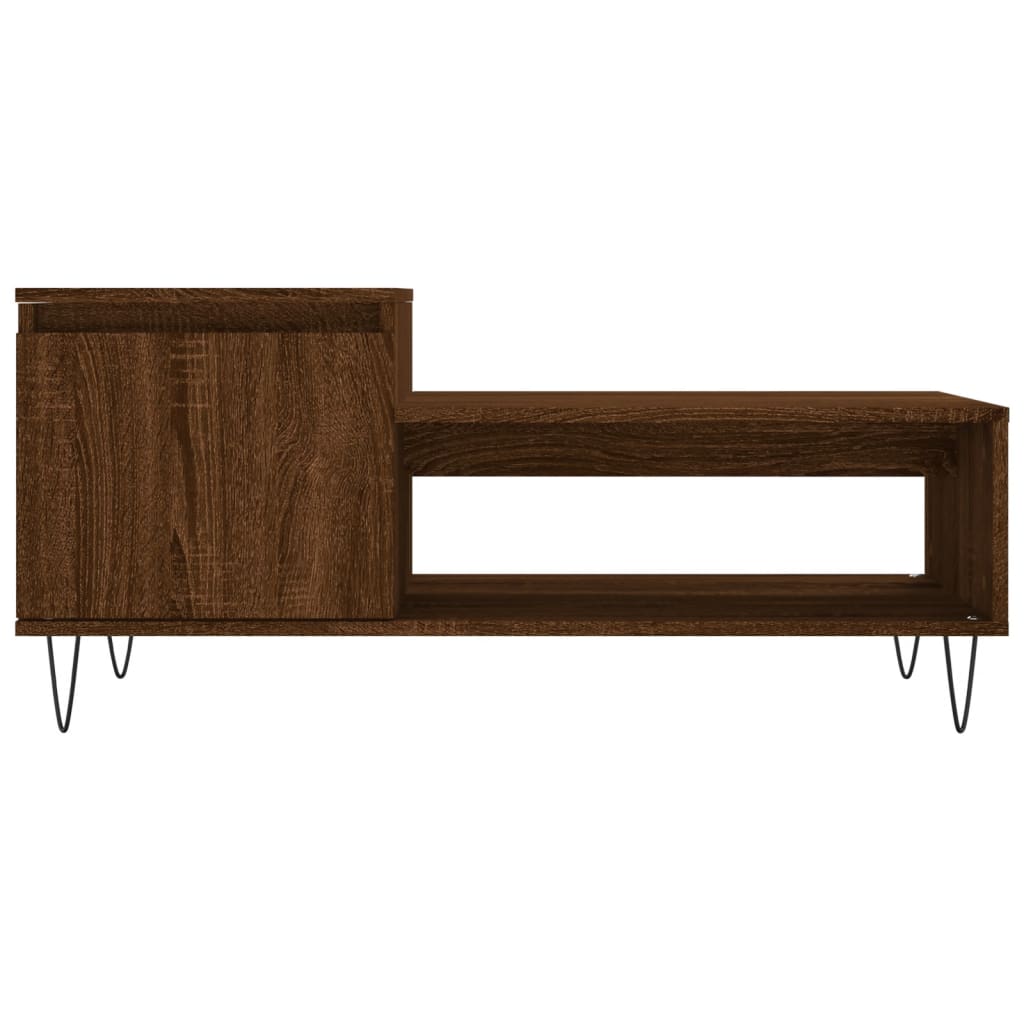 Salontafel 100x50x45 cm bewerkt hout bruineiken is nu te koop bij PeponiXL, paradijselijk wonen!