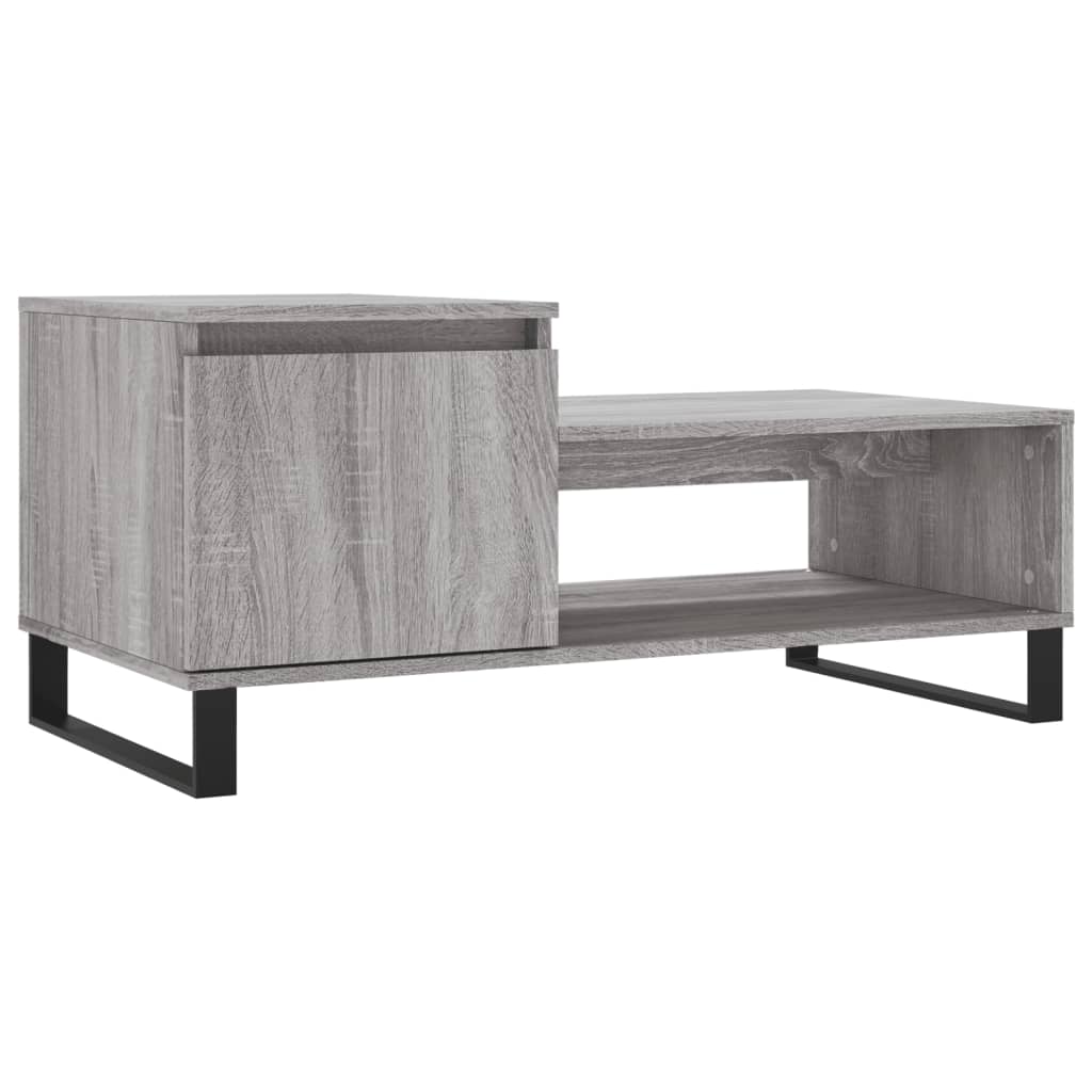 Salontafel 100x50x45 cm bewerkt hout grijs sonoma is nu te koop bij PeponiXL, paradijselijk wonen!