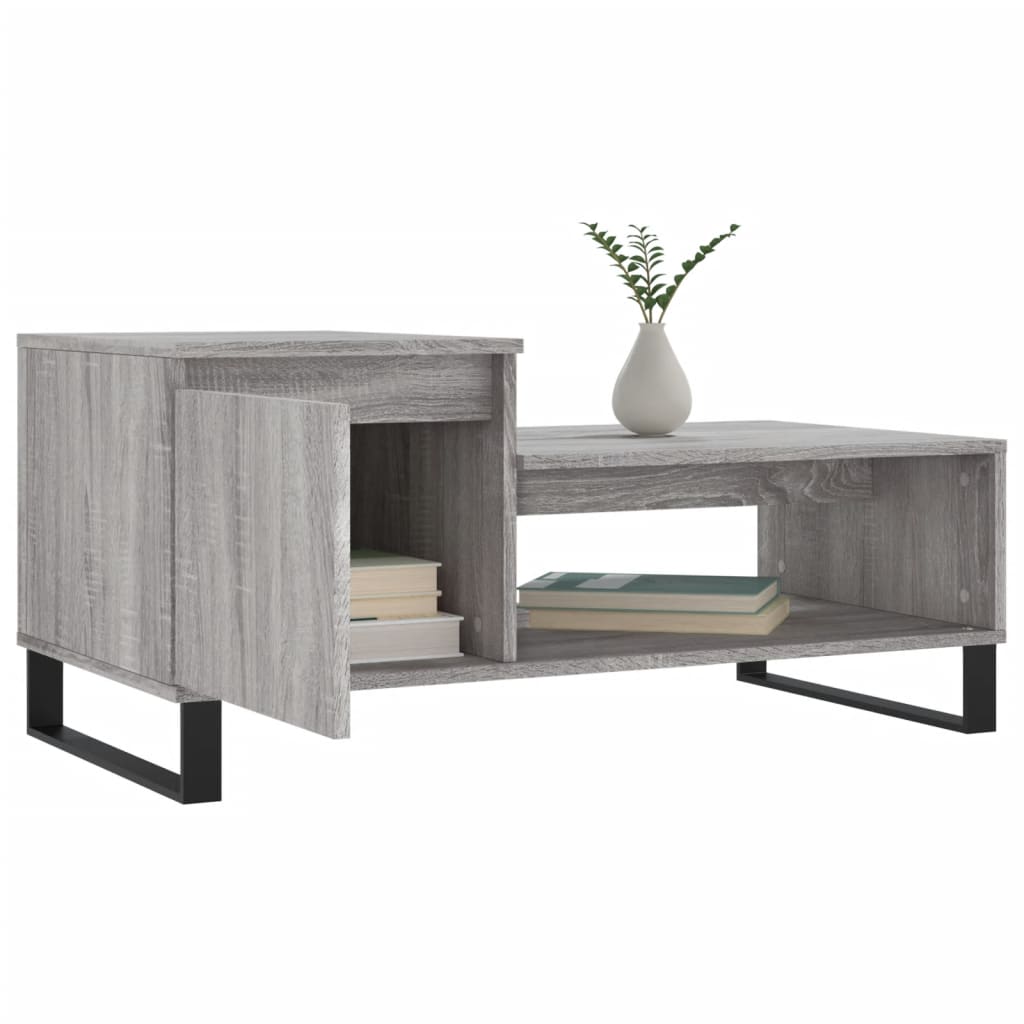 Salontafel 100x50x45 cm bewerkt hout grijs sonoma is nu te koop bij PeponiXL, paradijselijk wonen!