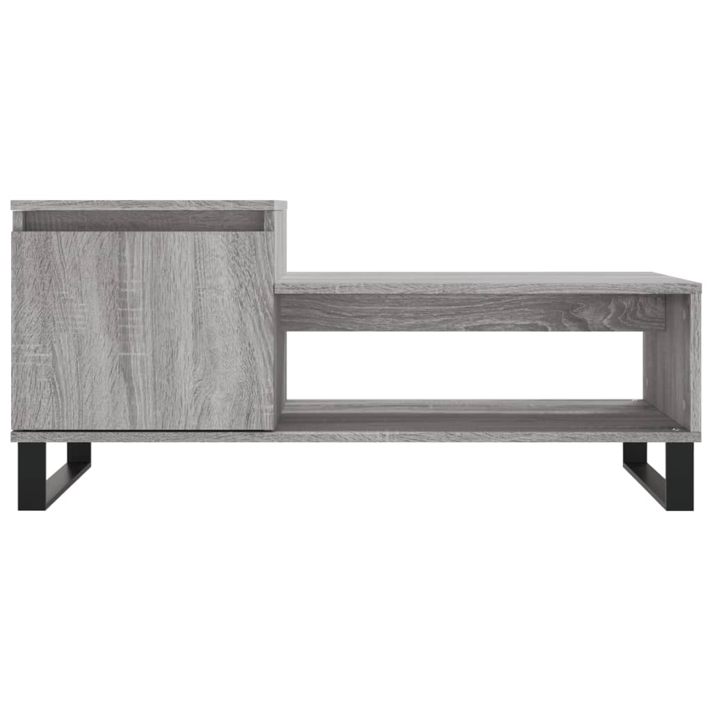 Salontafel 100x50x45 cm bewerkt hout grijs sonoma is nu te koop bij PeponiXL, paradijselijk wonen!