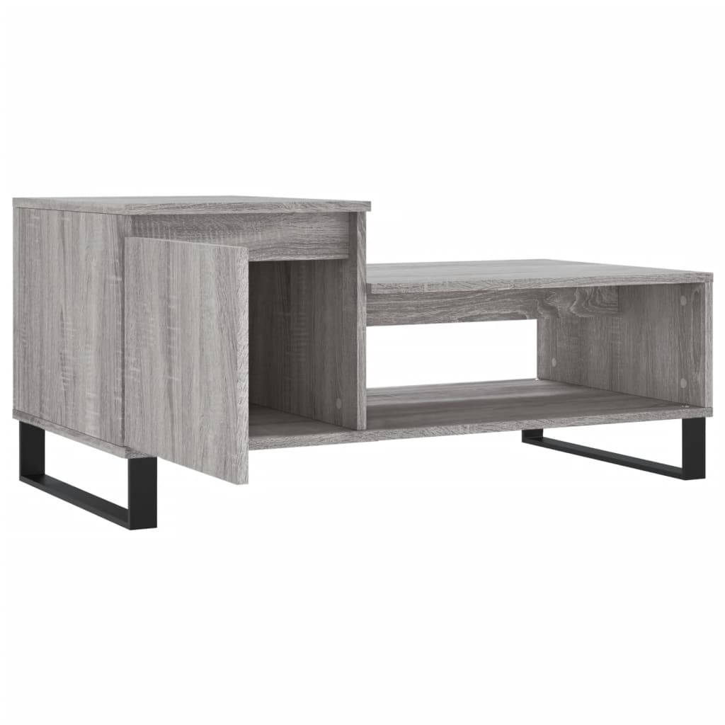Salontafel 100x50x45 cm bewerkt hout grijs sonoma is nu te koop bij PeponiXL, paradijselijk wonen!