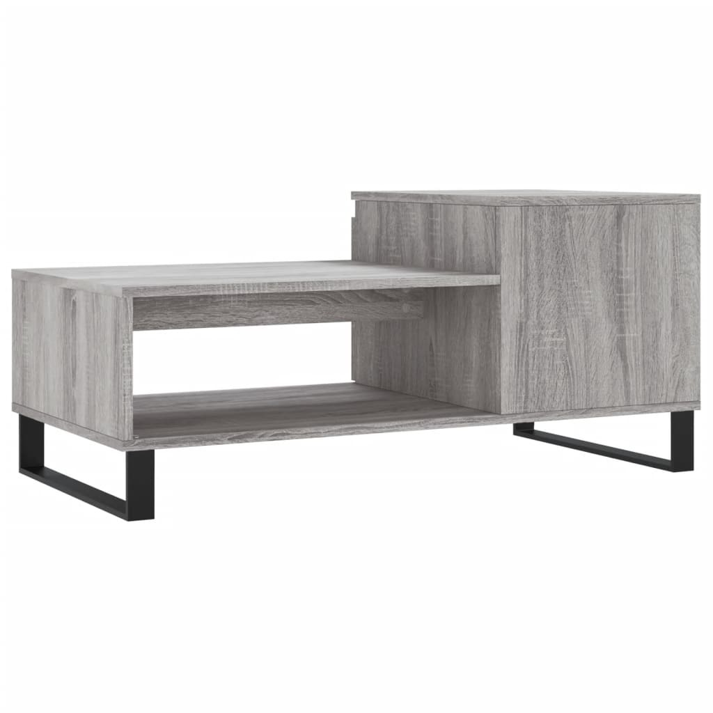 Salontafel 100x50x45 cm bewerkt hout grijs sonoma is nu te koop bij PeponiXL, paradijselijk wonen!