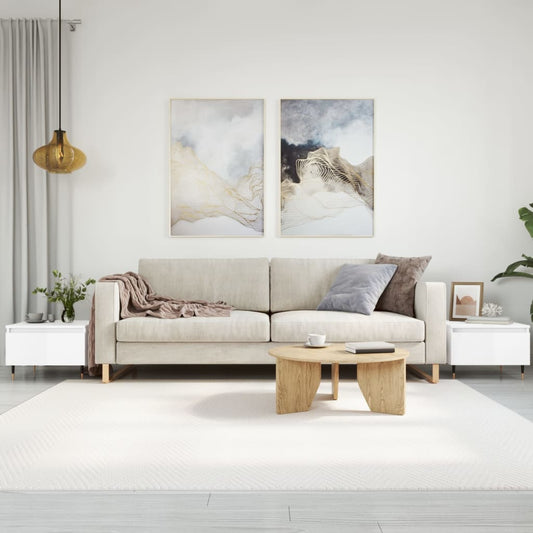 Salontafels 2 st 50x46x35 cm bewerkt hout hoogglans wit is nu te koop bij PeponiXL, paradijselijk wonen!