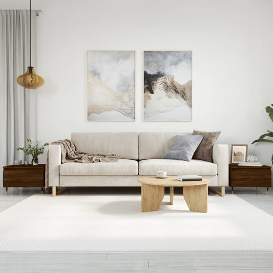 Salontafels 2 st 50x46x35 cm bewerkt hout bruin eikenkleur is nu te koop bij PeponiXL, paradijselijk wonen!