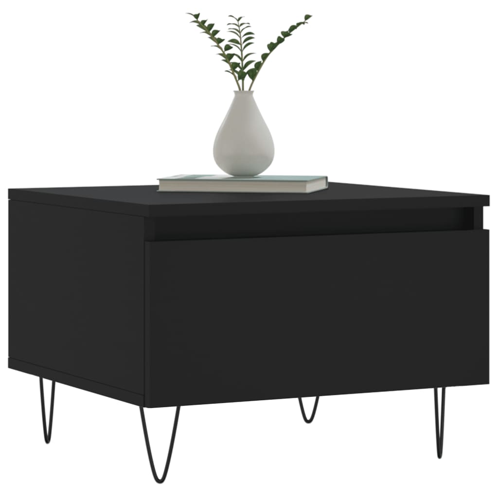 Salontafels 2 st 50x46x35 cm bewerkt hout zwart is nu te koop bij PeponiXL, paradijselijk wonen!