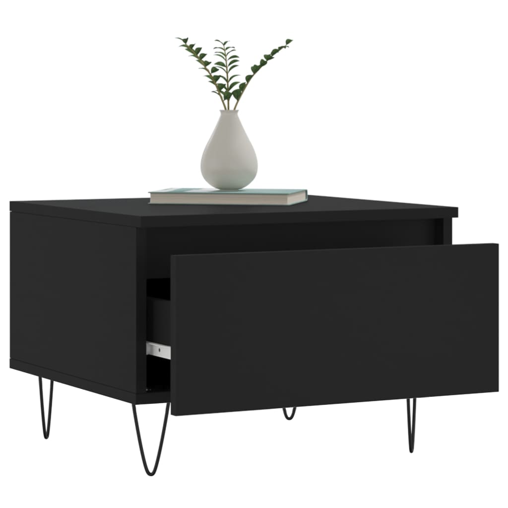 Salontafels 2 st 50x46x35 cm bewerkt hout zwart is nu te koop bij PeponiXL, paradijselijk wonen!
