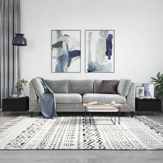 Salontafels 2 st 50x46x35 cm bewerkt hout zwart is nu te koop bij PeponiXL, paradijselijk wonen!