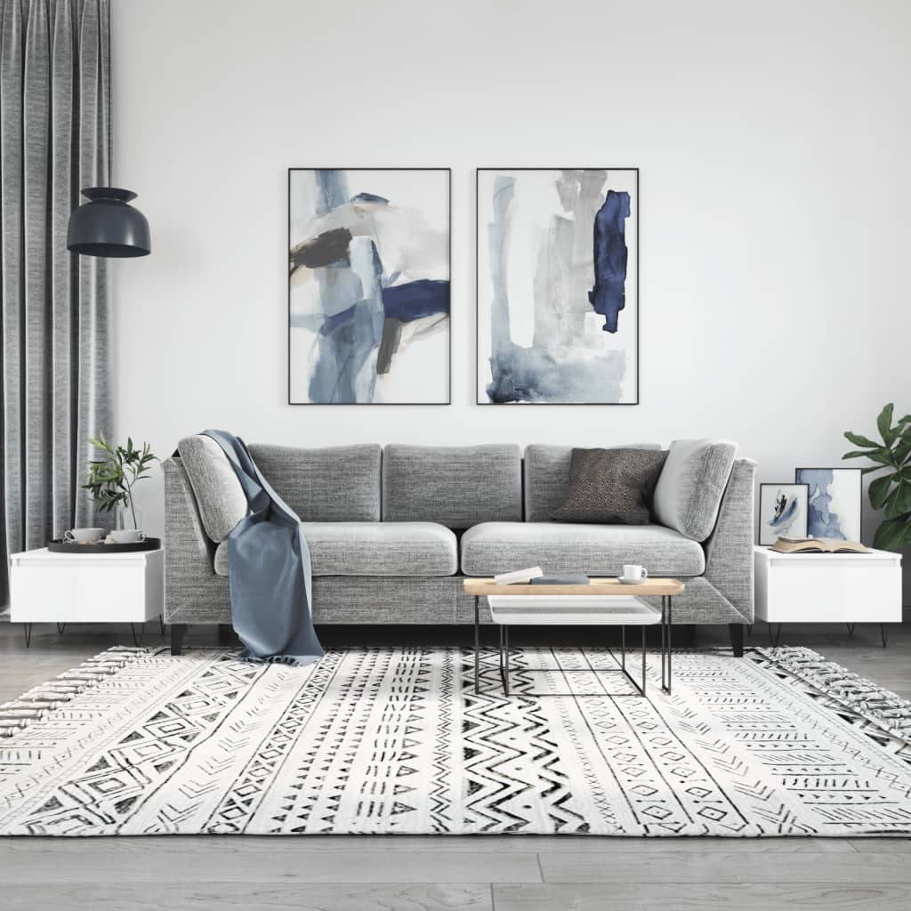 Salontafels 2 st 50x46x35 cm bewerkt hout hoogglans wit is nu te koop bij PeponiXL, paradijselijk wonen!