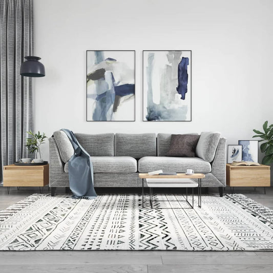 Salontafels 2 st 50x46x35 cm bewerkt hout sonoma eikenkleurig is nu te koop bij PeponiXL, paradijselijk wonen!
