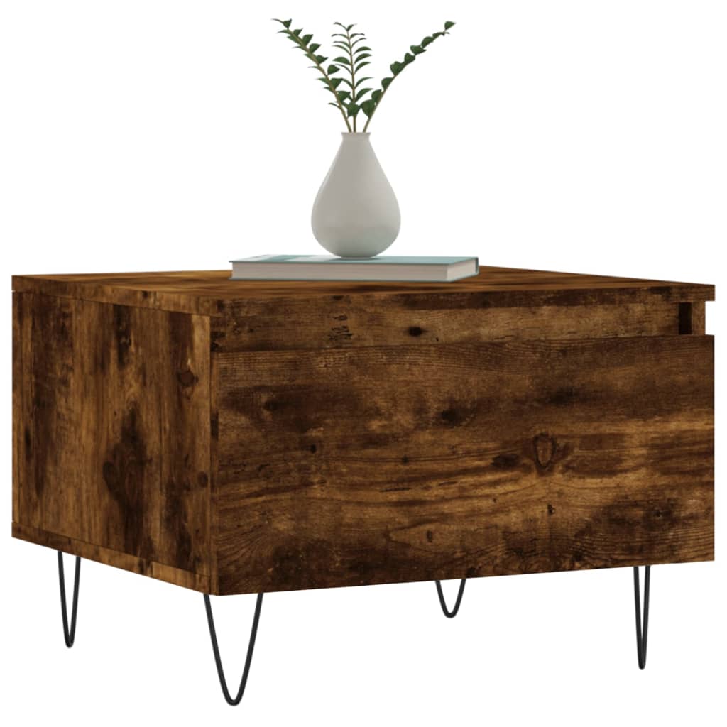 Salontafels 2 st 50x46x35 cm bewerkt hout gerookt eikenkleurig is nu te koop bij PeponiXL, paradijselijk wonen!