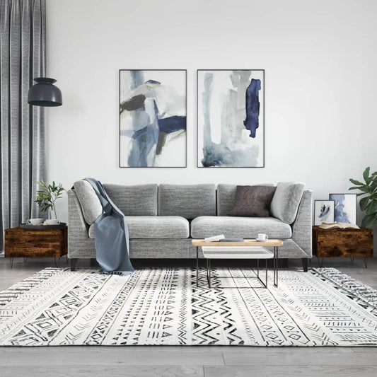Salontafels 2 st 50x46x35 cm bewerkt hout gerookt eikenkleurig is nu te koop bij PeponiXL, paradijselijk wonen!