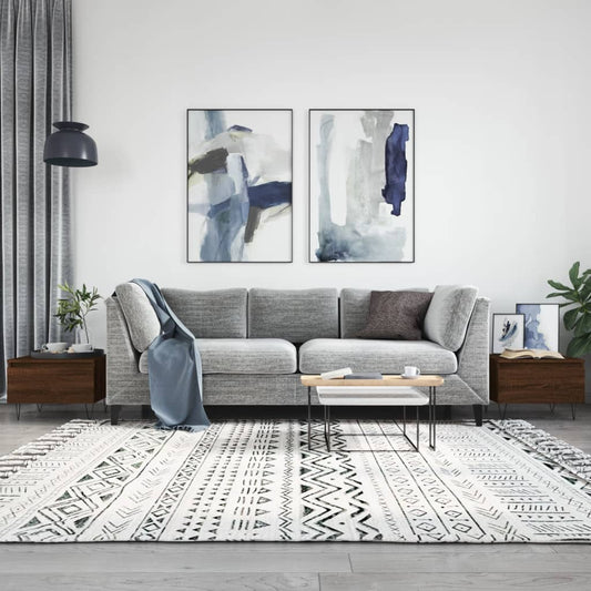 Salontafels 2 st 50x46x35 cm bewerkt hout bruin eikenkleur is nu te koop bij PeponiXL, paradijselijk wonen!