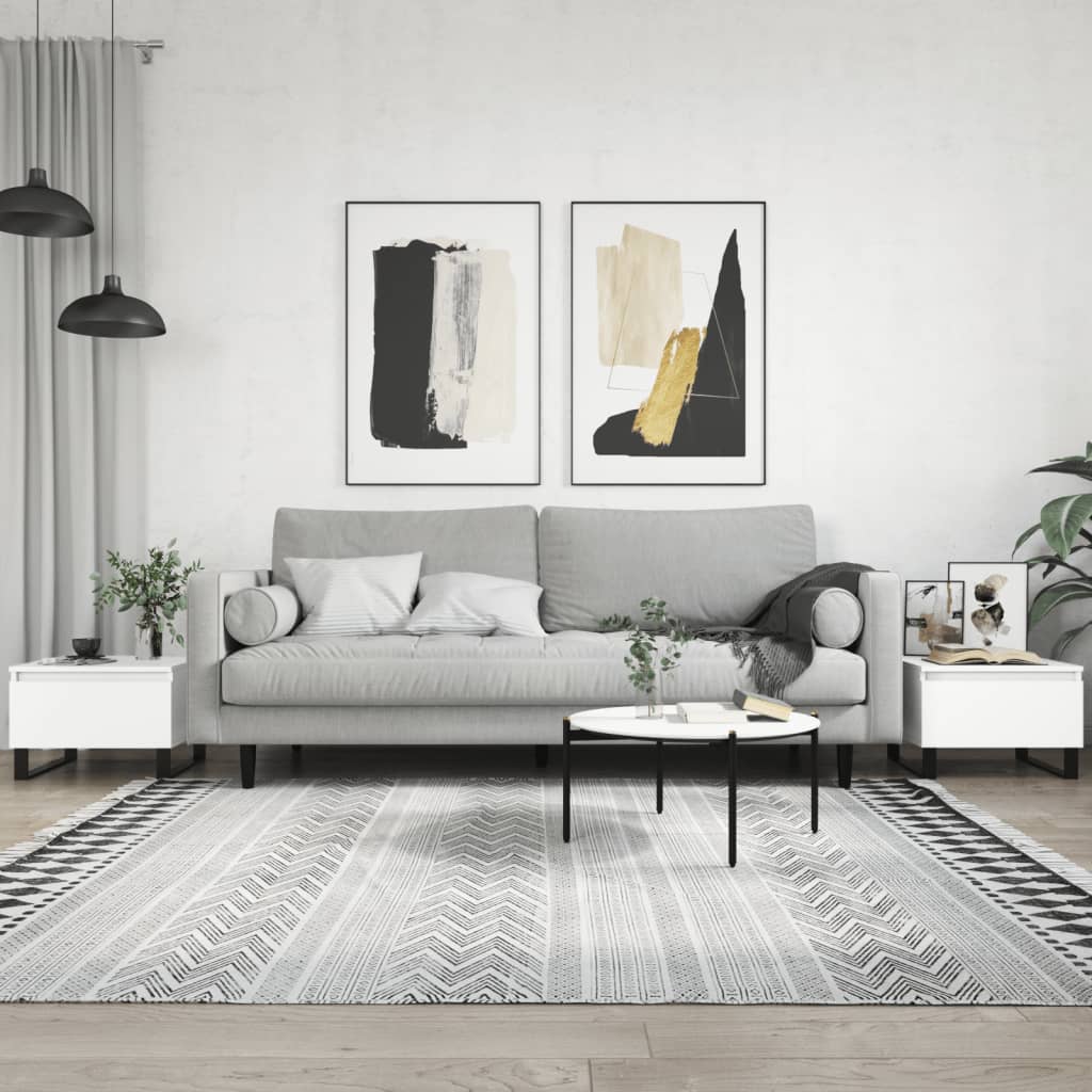 Salontafels 2 st 50x46x35 cm bewerkt hout wit is nu te koop bij PeponiXL, paradijselijk wonen!