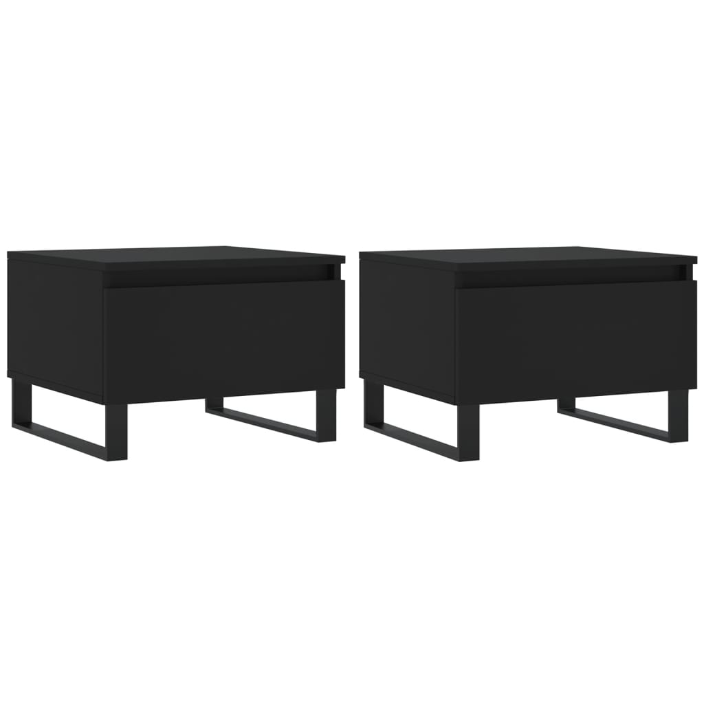 Salontafels 2 st 50x46x35 cm bewerkt hout zwart is nu te koop bij PeponiXL, paradijselijk wonen!