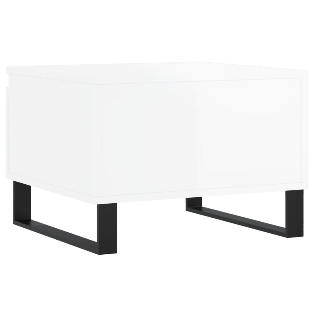 Salontafels 2 st 50x46x35 cm bewerkt hout hoogglans wit is nu te koop bij PeponiXL, paradijselijk wonen!