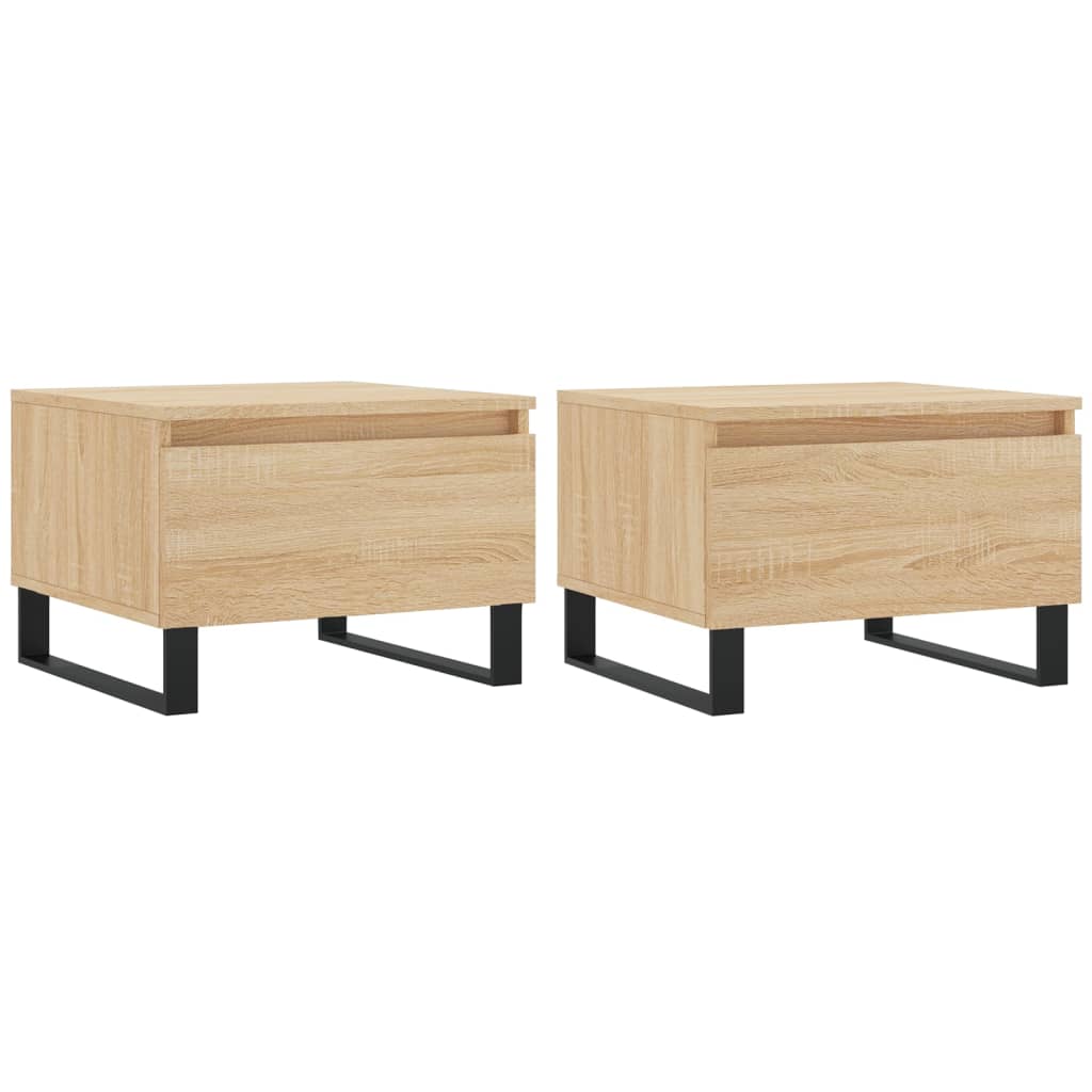 Salontafels 2 st 50x46x35 cm bewerkt hout sonoma eikenkleurig is nu te koop bij PeponiXL, paradijselijk wonen!