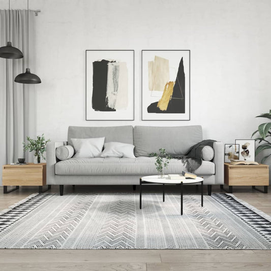 Salontafels 2 st 50x46x35 cm bewerkt hout sonoma eikenkleurig is nu te koop bij PeponiXL, paradijselijk wonen!