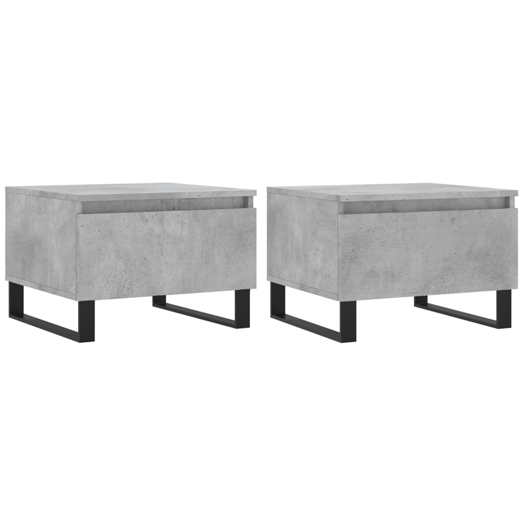 Salontafels 2 st 50x46x35 cm bewerkt hout betongrijs is nu te koop bij PeponiXL, paradijselijk wonen!