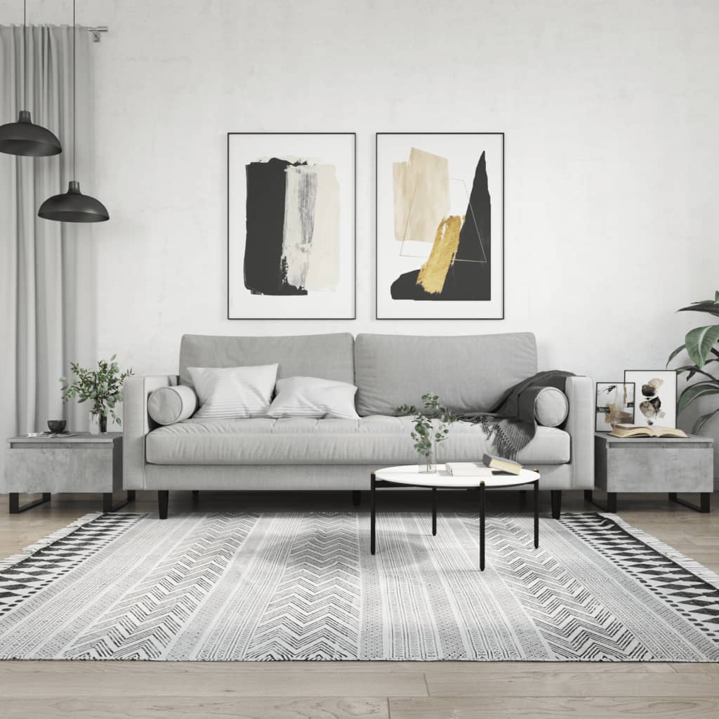 Salontafels 2 st 50x46x35 cm bewerkt hout betongrijs is nu te koop bij PeponiXL, paradijselijk wonen!