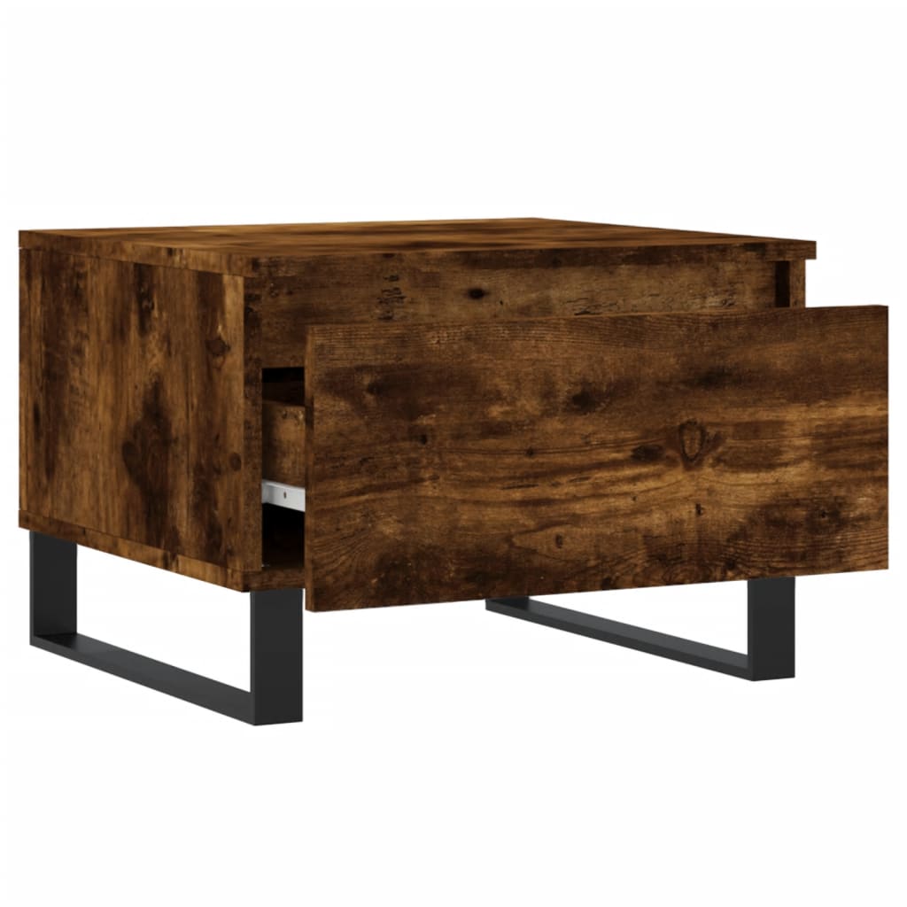 Salontafels 2 st 50x46x35 cm bewerkt hout gerookt eikenkleurig is nu te koop bij PeponiXL, paradijselijk wonen!