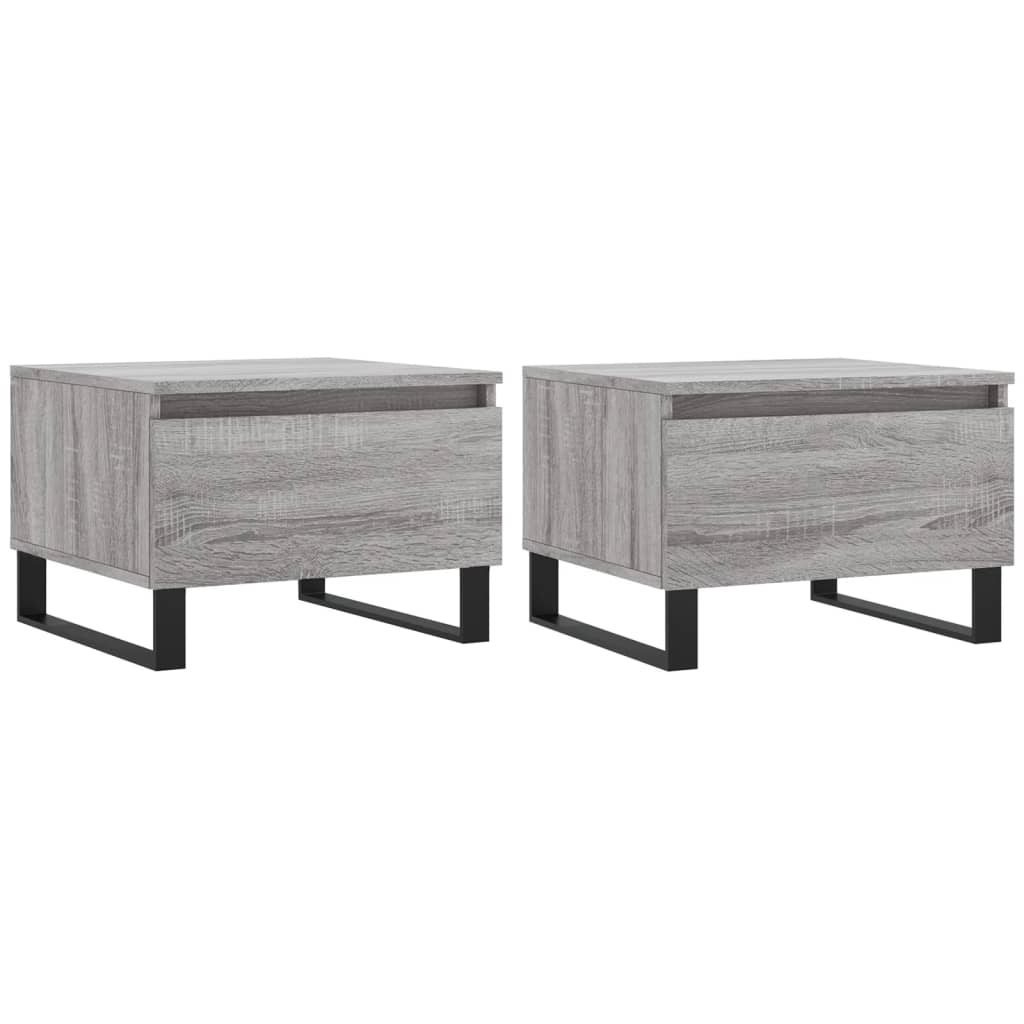 Salontafels 2 st 50x46x35 cm bewerkt hout grijs sonoma eiken is nu te koop bij PeponiXL, paradijselijk wonen!