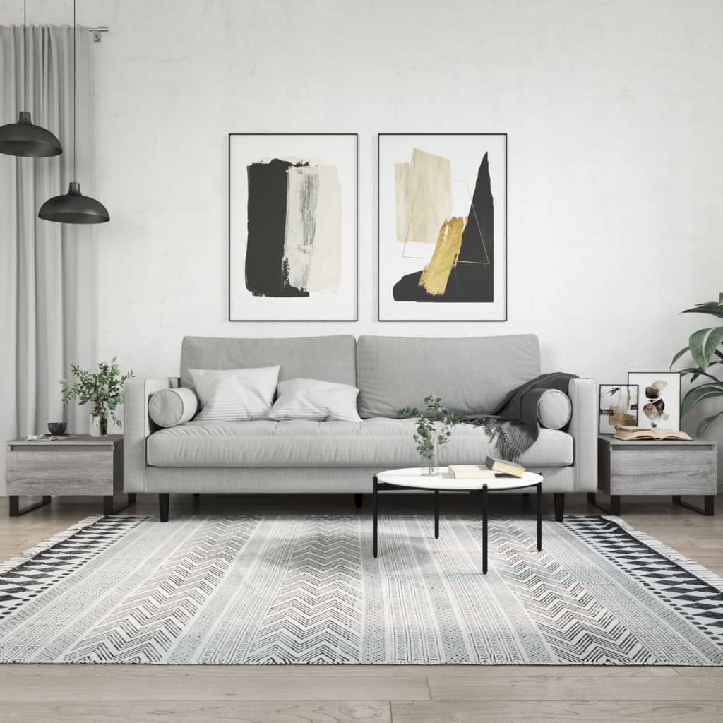 Salontafels 2 st 50x46x35 cm bewerkt hout grijs sonoma eiken is nu te koop bij PeponiXL, paradijselijk wonen!