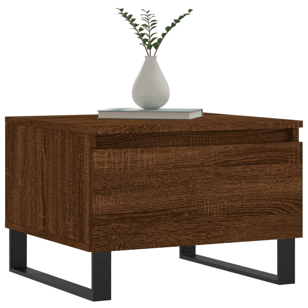 Salontafels 2 st 50x46x35 cm bewerkt hout bruin eikenkleur is nu te koop bij PeponiXL, paradijselijk wonen!