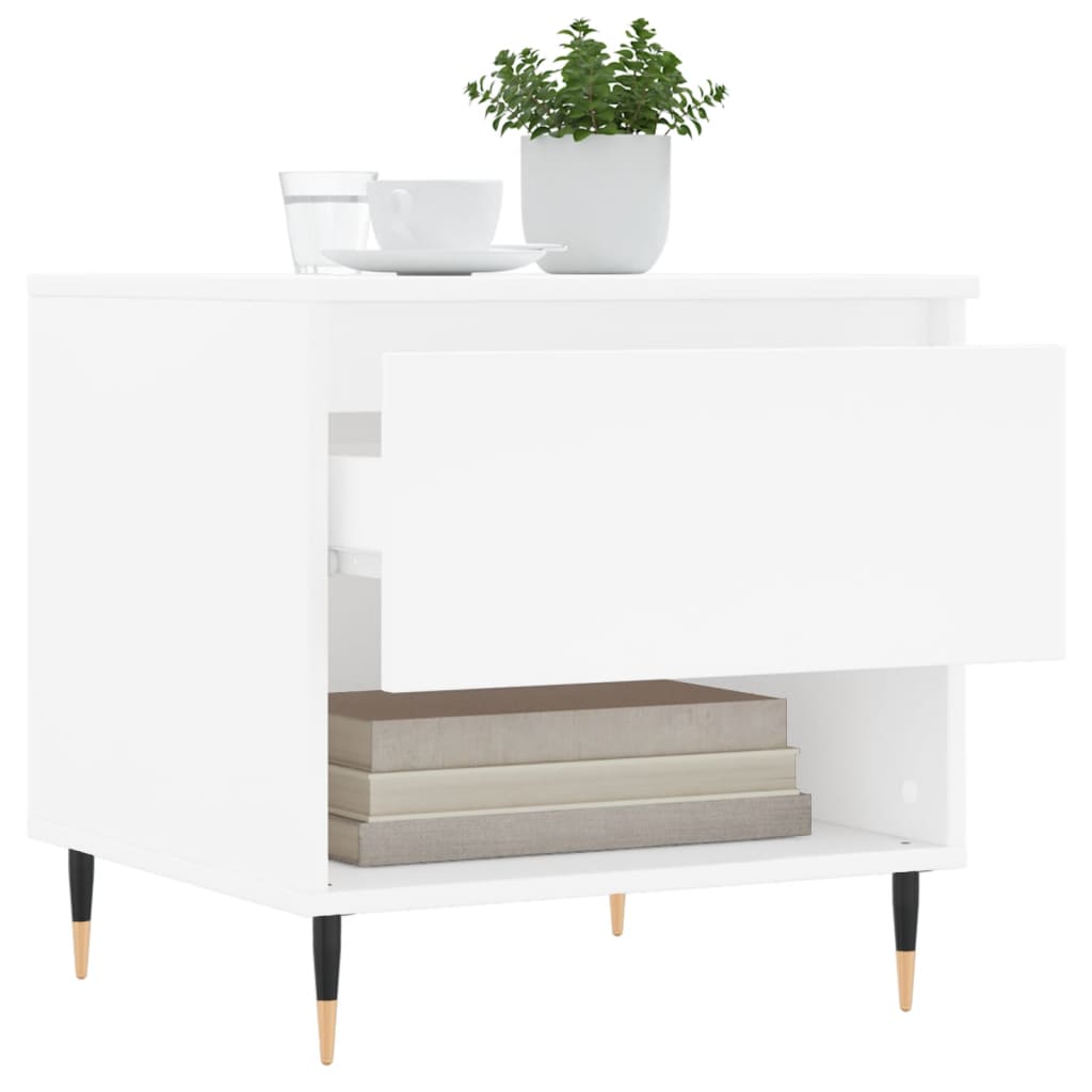Salontafel 50x46x50 cm bewerkt hout wit is nu te koop bij PeponiXL, paradijselijk wonen!