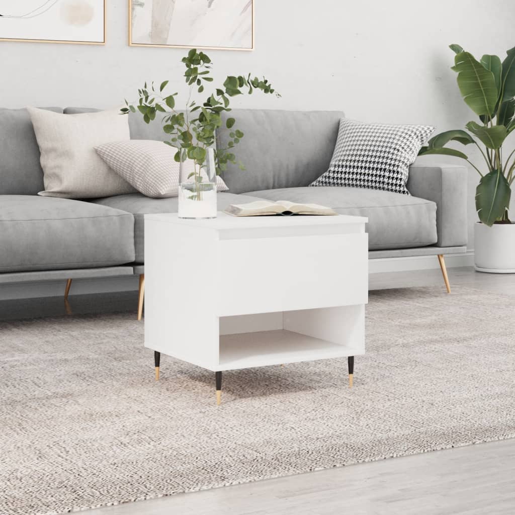Salontafel 50x46x50 cm bewerkt hout wit is nu te koop bij PeponiXL, paradijselijk wonen!
