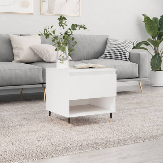 Salontafel 50x46x50 cm bewerkt hout wit is nu te koop bij PeponiXL, paradijselijk wonen!