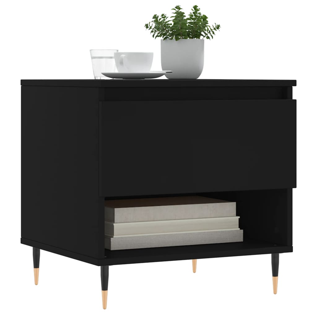 Salontafel 50x46x50 cm bewerkt hout zwart is nu te koop bij PeponiXL, paradijselijk wonen!