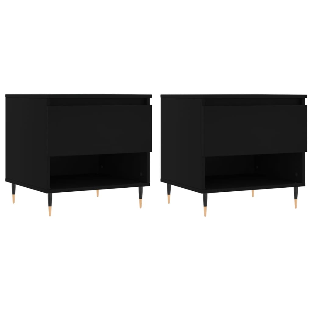 Salontafels 2 st 50x46x50 cm bewerkt hout zwart is nu te koop bij PeponiXL, paradijselijk wonen!