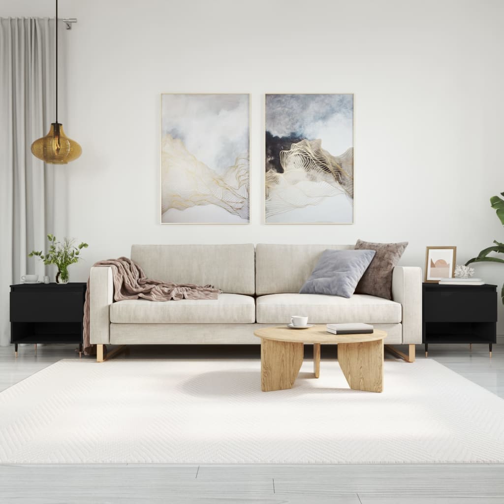 Salontafels 2 st 50x46x50 cm bewerkt hout zwart is nu te koop bij PeponiXL, paradijselijk wonen!