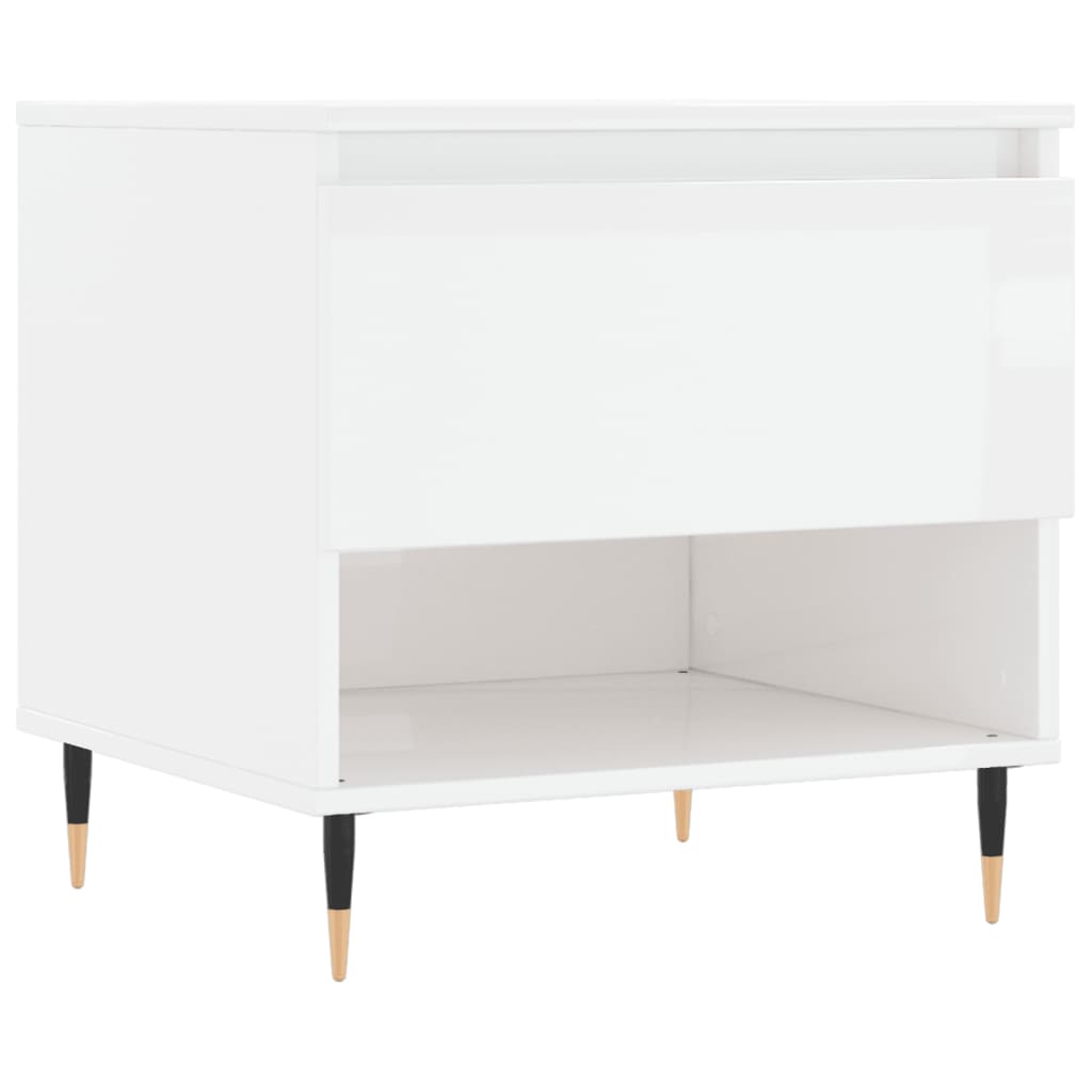 Salontafels 2 st 50x46x50 cm bewerkt hout hoogglans wit is nu te koop bij PeponiXL, paradijselijk wonen!