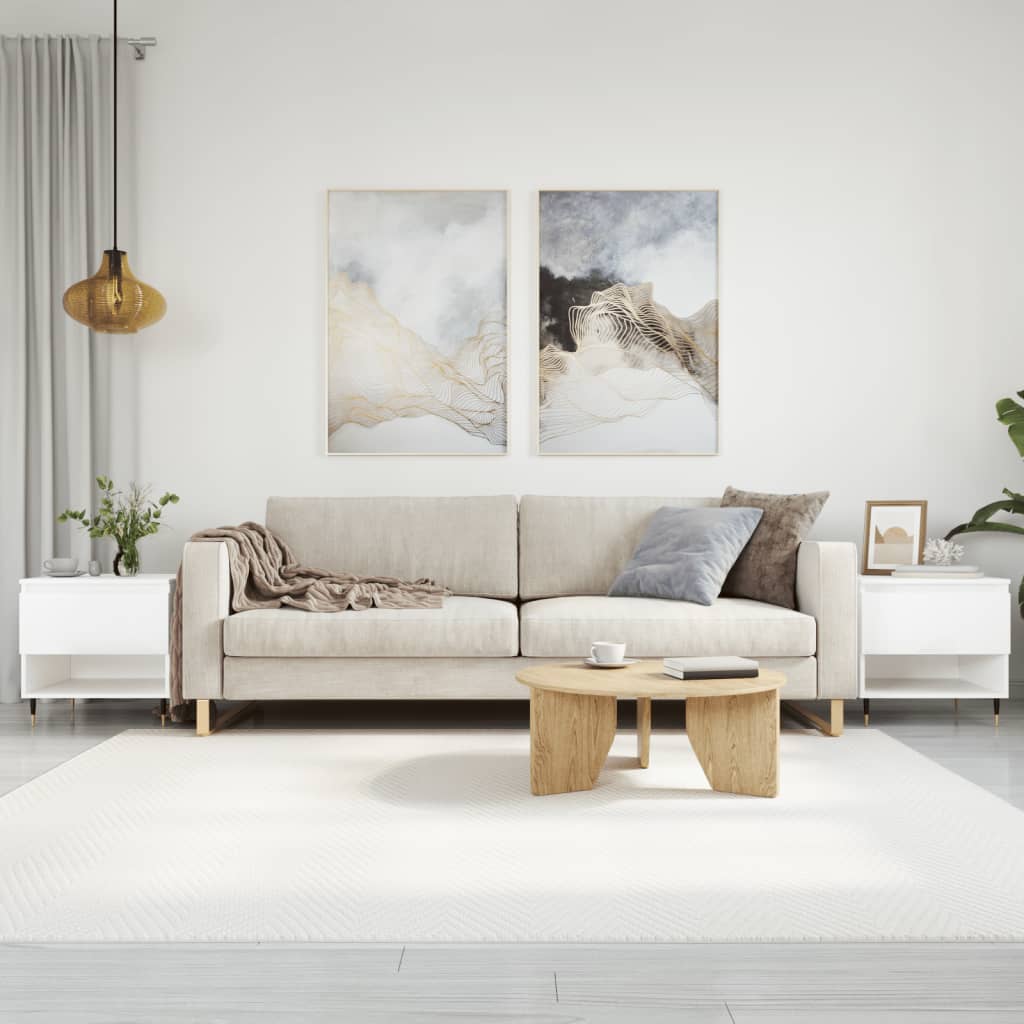Salontafels 2 st 50x46x50 cm bewerkt hout hoogglans wit is nu te koop bij PeponiXL, paradijselijk wonen!