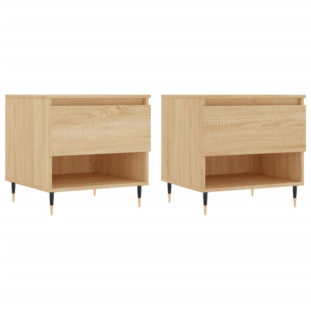 Salontafels 2 st 50x46x50 cm bewerkt hout sonoma eikenkleurig is nu te koop bij PeponiXL, paradijselijk wonen!