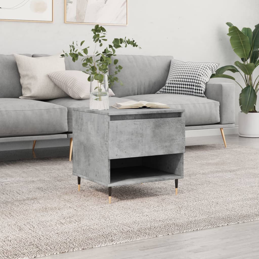 Salontafel 50x46x50 cm bewerkt hout betongrijs is nu te koop bij PeponiXL, paradijselijk wonen!
