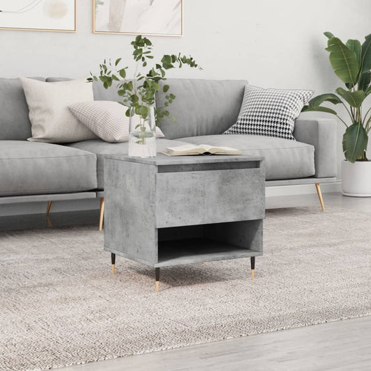 Salontafel 50x46x50 cm bewerkt hout betongrijs is nu te koop bij PeponiXL, paradijselijk wonen!